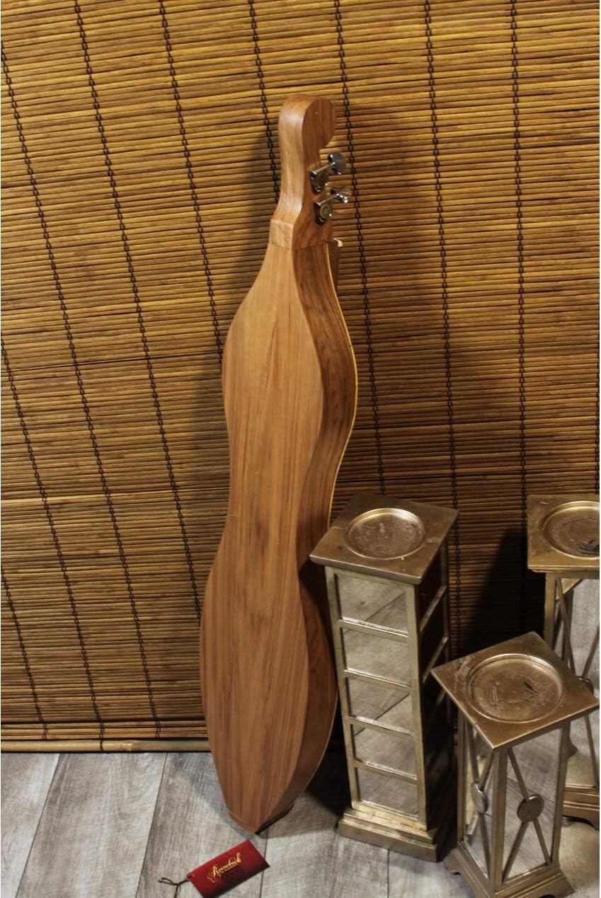 Mountain Dulcimer 4-String Vaulted Spruce Knotwork Walnut with Gig Bag Case and Replacement Strings H41524