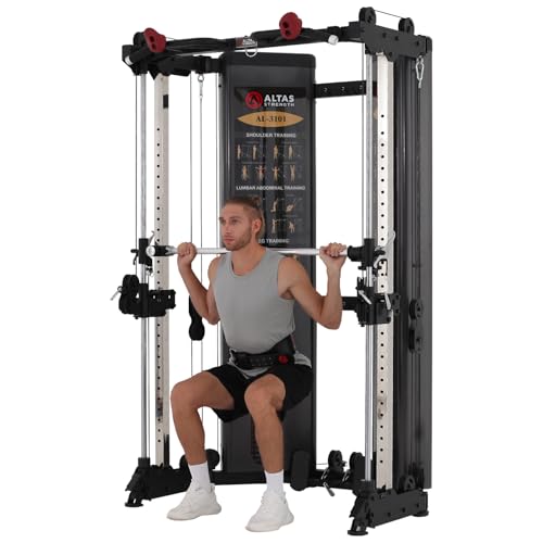 Folding Home Gym Smith Machine with Pulley System Squat Rack Weight Bar F485