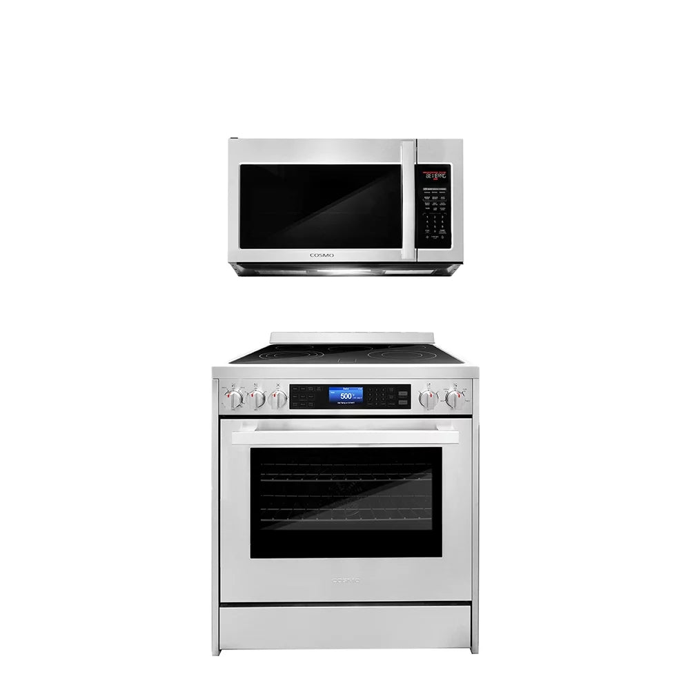 2 Piece Kitchen Appliance Package with 30" Over The Range Microwave & 30" Freestanding Electric Kitchen Stove U401