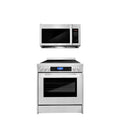 2 Piece Kitchen Appliance Package with 30" Over The Range Microwave & 30" Freestanding Electric Kitchen Stove U401