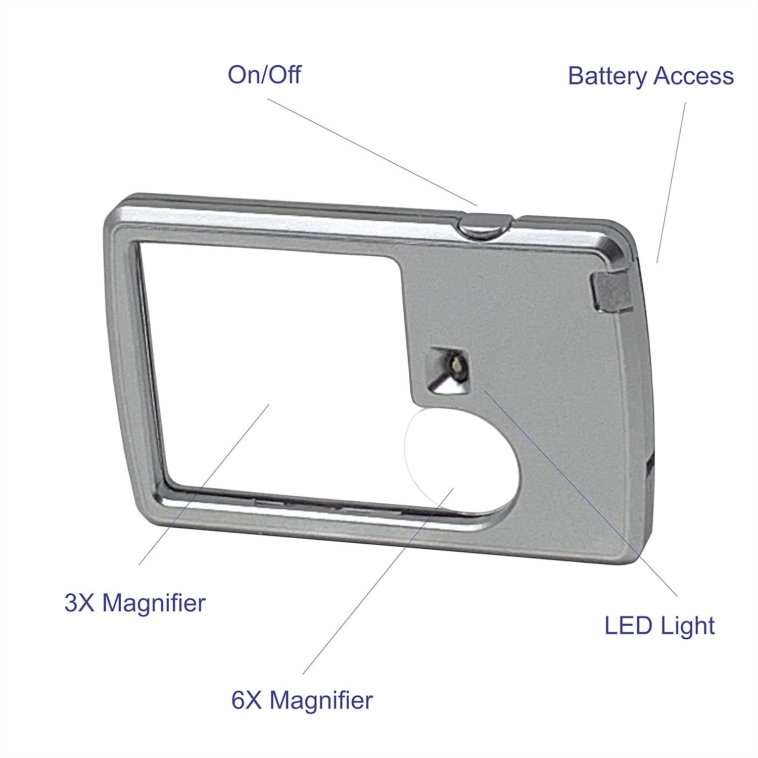 6X 3X Pocket Magnifier with Light F336759