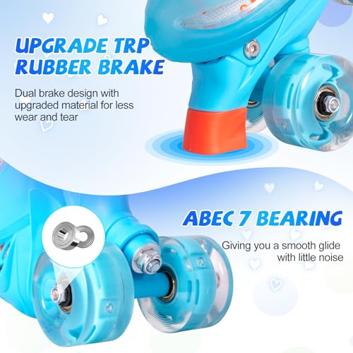 Adjustable Kids Roller Skates with 8 Light up Wheels K692262