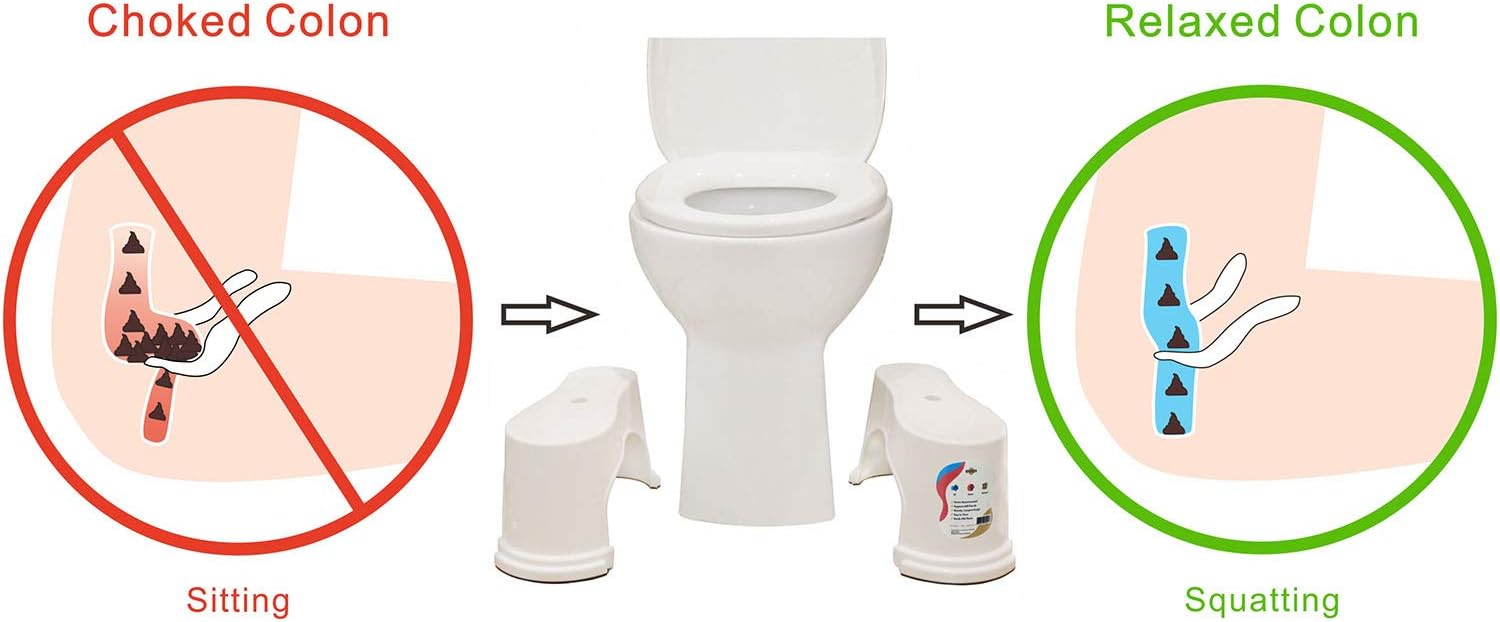 White 2 Pairs Plastic Toilet Stool C6829