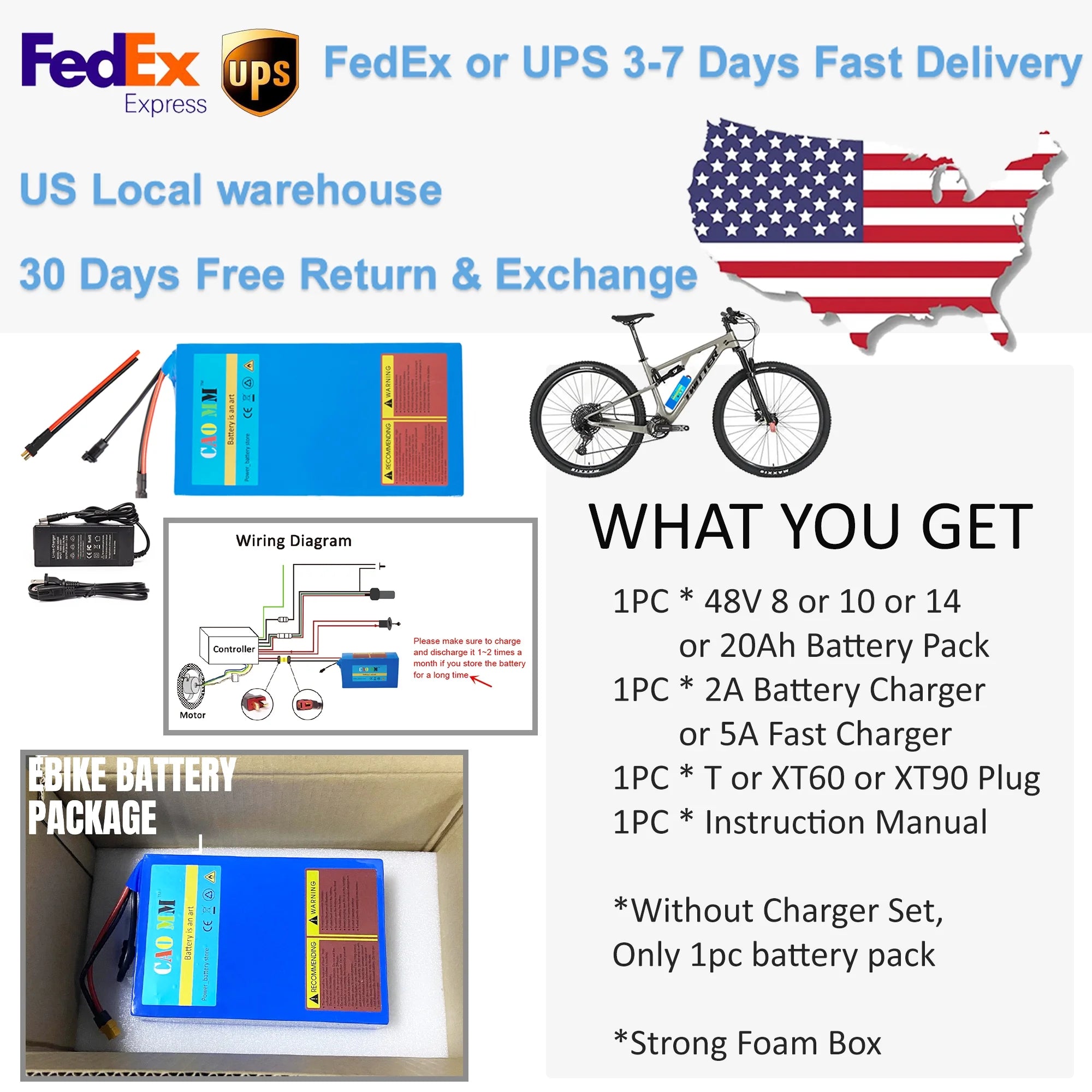 48V 20Ah Lithium Ebike Battery with Charger T60219