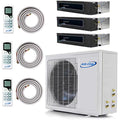 Tri 3 Zone 12000 BTU Mini Split Ductless Air Conditioner with 25 ft Linesets H2989