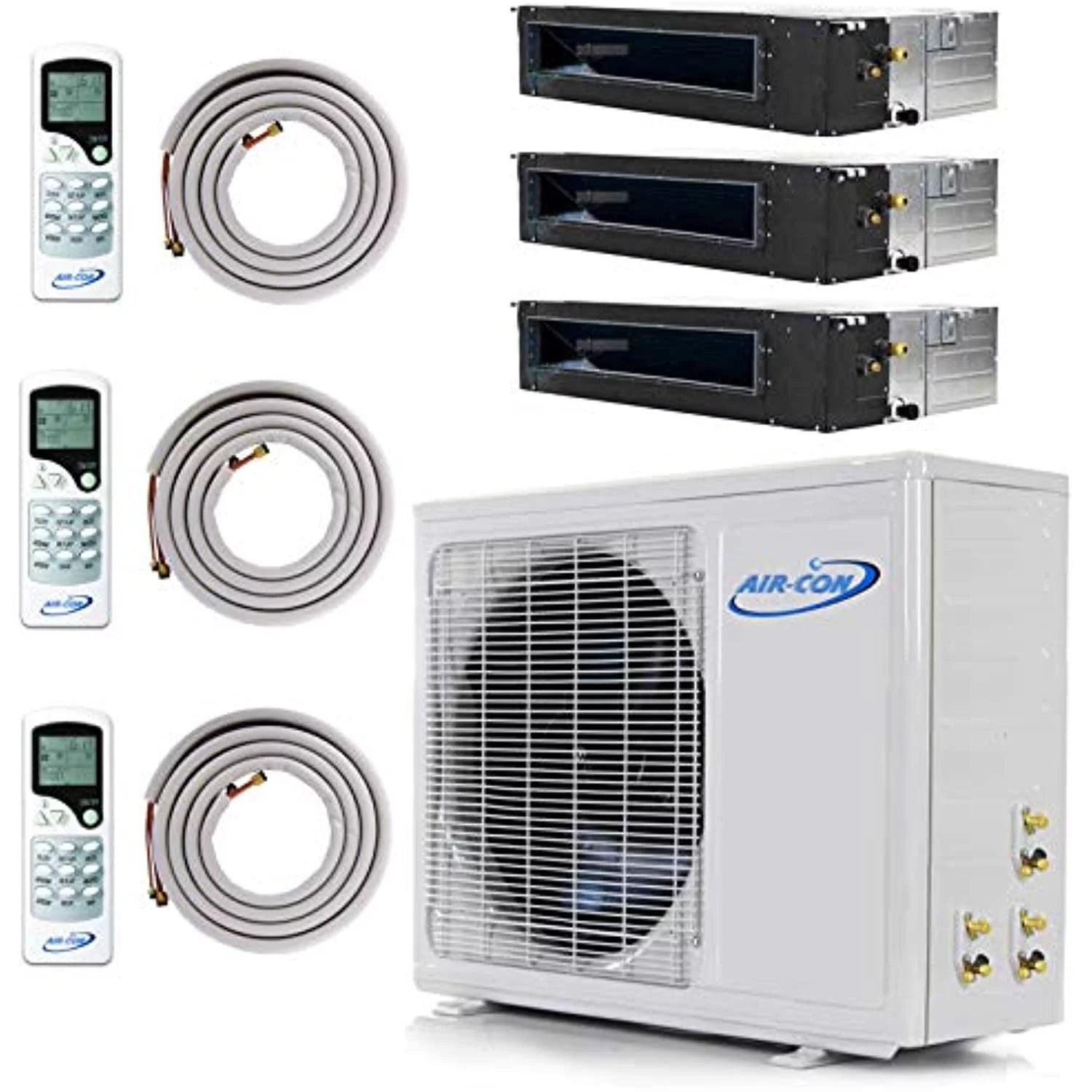 Tri 3 Zone 12000 BTU Mini Split Ductless Air Conditioner with 25 ft Linesets H2989