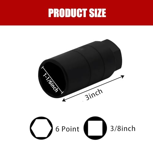 3" 3/8" Driver Deep Design Oil Pressure Sending Socket for 1" and 1 1/16" Switches (Black) P369491