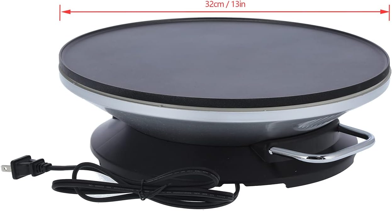 13in Non Stick Electric Crepe Maker with Temperature Control Knob Q528457