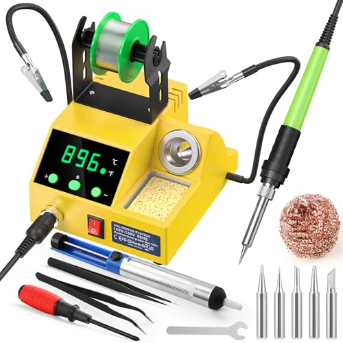 100W Digital Display Soldering Iron Station Kit with 2 Helping Hands G43453