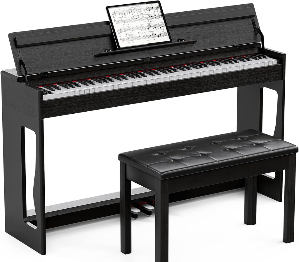 88 Key Weighted Keyboard Piano with Bench, Black A40241