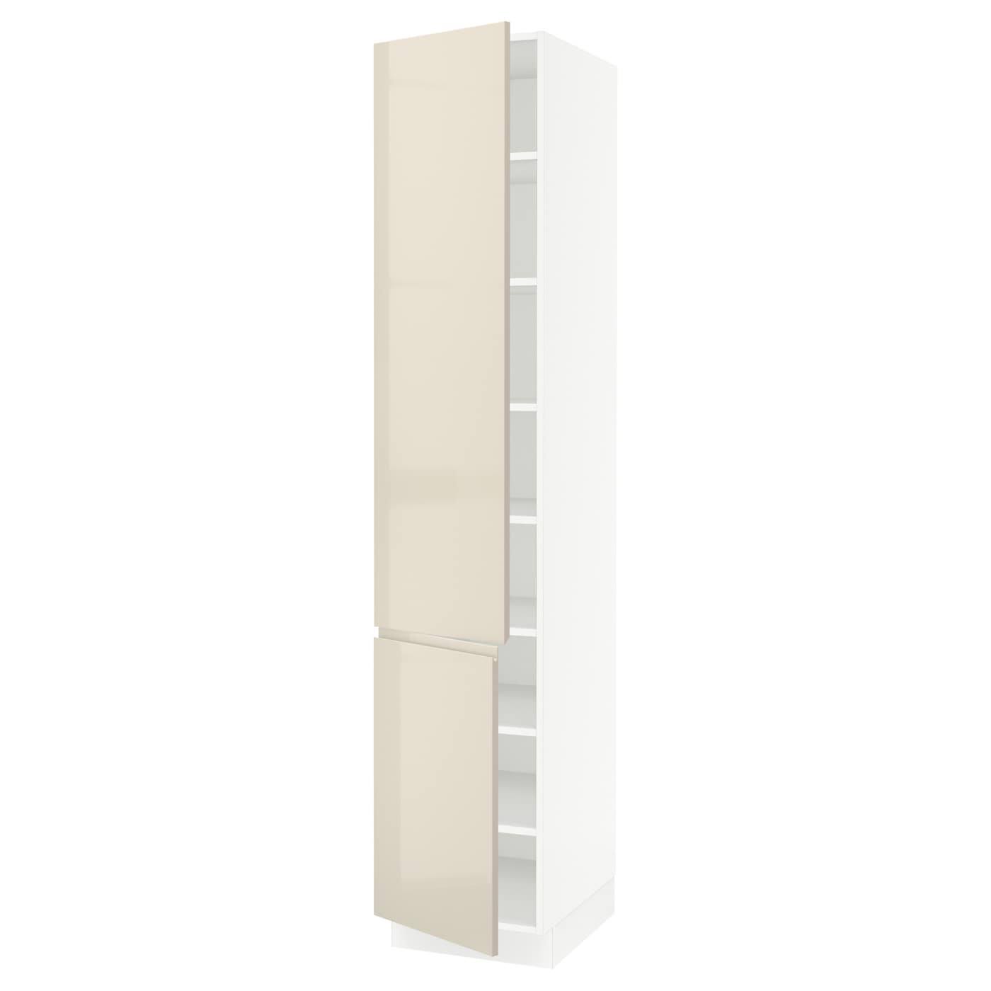 White High Cabinet with shelves and 2 Doors T7240