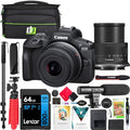 Mirrorless Camera Body with RF-S 18-45mm F4.5-6.3 IS STM Lens Bundle with Photography Bag + Microphone + Monopod + Software & Accessories Kit E93512
