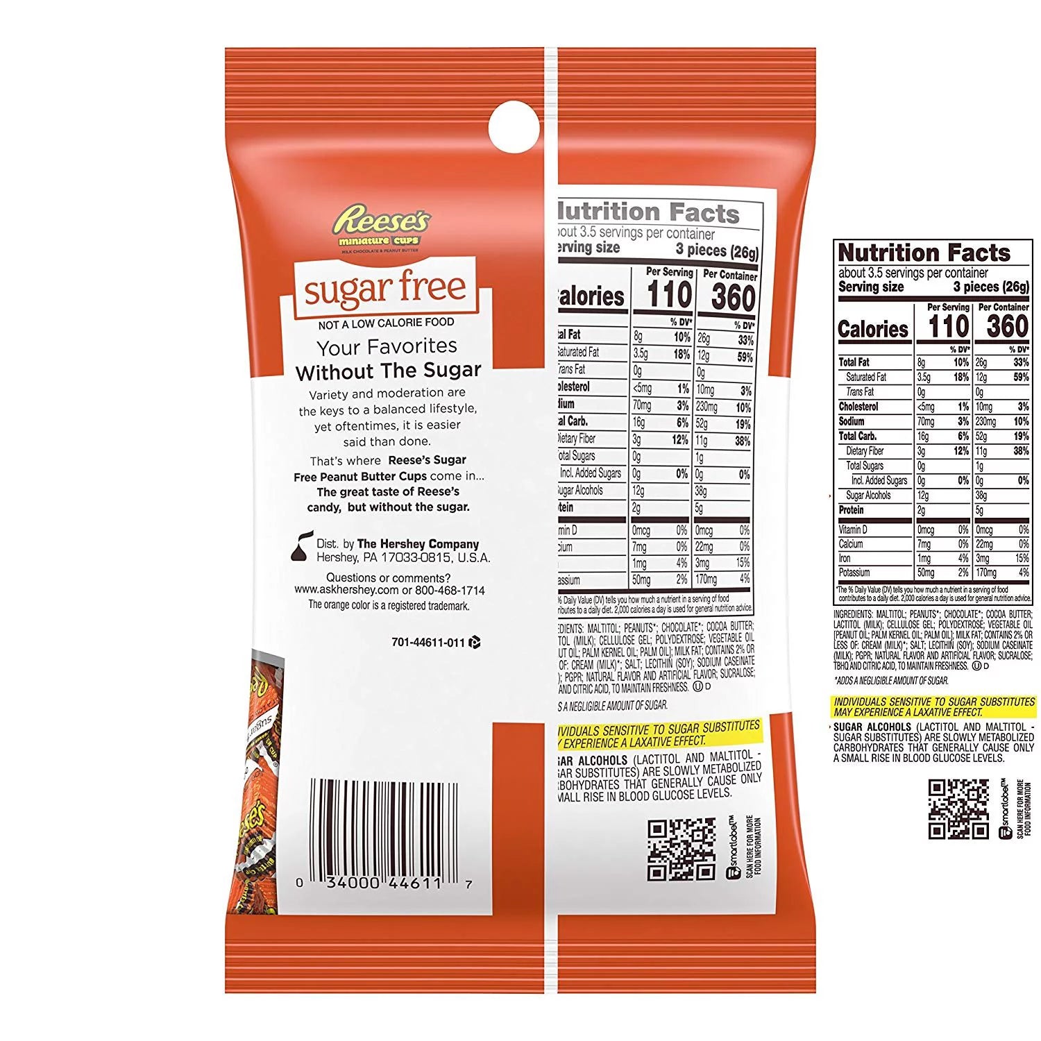 Sugar-Free Milk Chocolate Peanut Butter Candy, 3 Ounce Bag (Pack of 12) D327