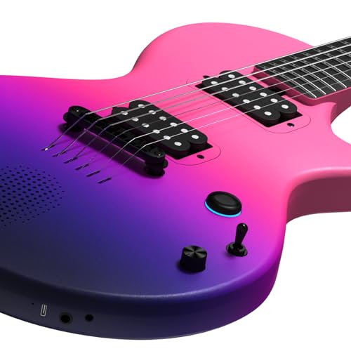 39" Smart Electric Carbon Fiber Guitar with 15W Wireless Speaker and Gig Bag J41062
