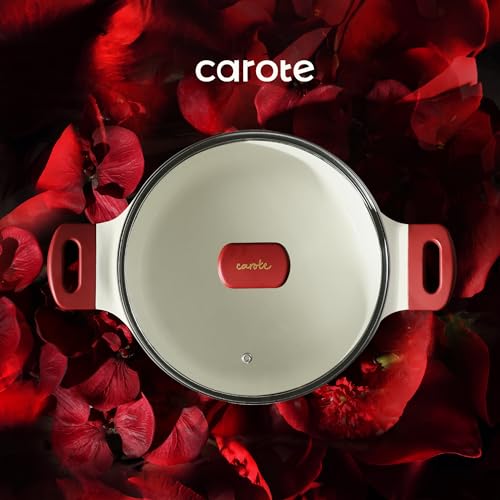 12pcs Non Stick Granite Pots and Pans Set, Dark Red T45138