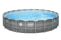 22'x52" Power Steel Frame Round Swimming Pool Set E20820
