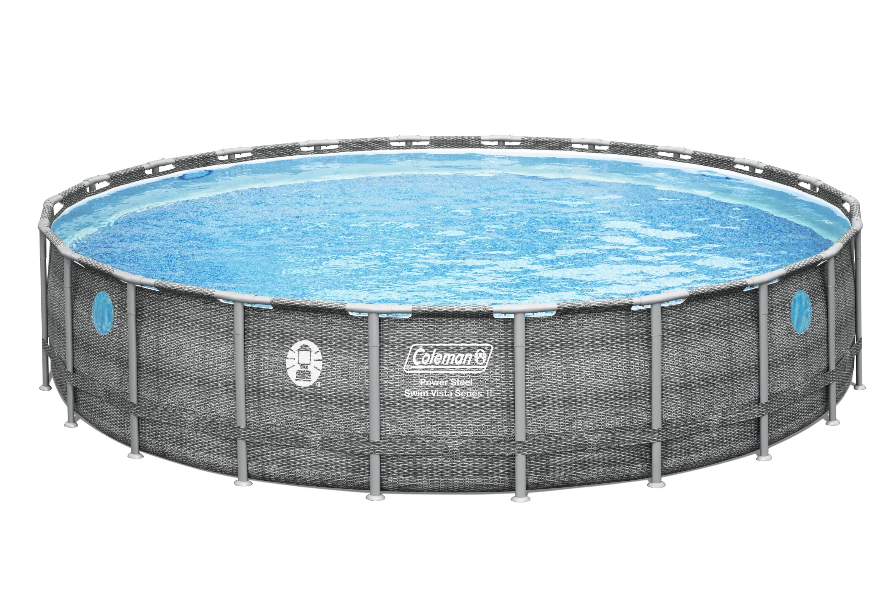 22'x52" Power Steel Frame Round Swimming Pool Set E20820