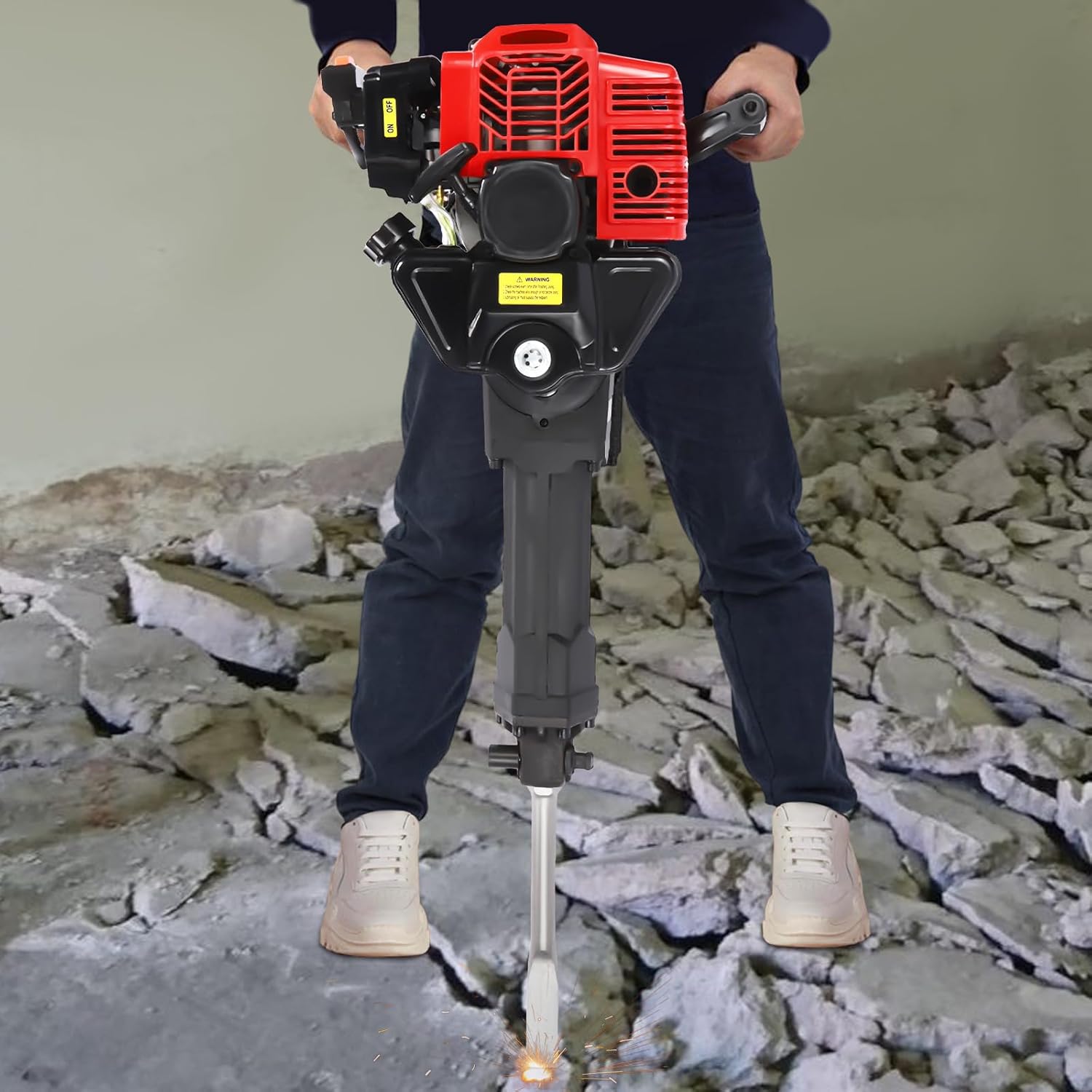 52CC 2 Stroke Gasoline Concrete Breaker with 2 Chisels L77602
