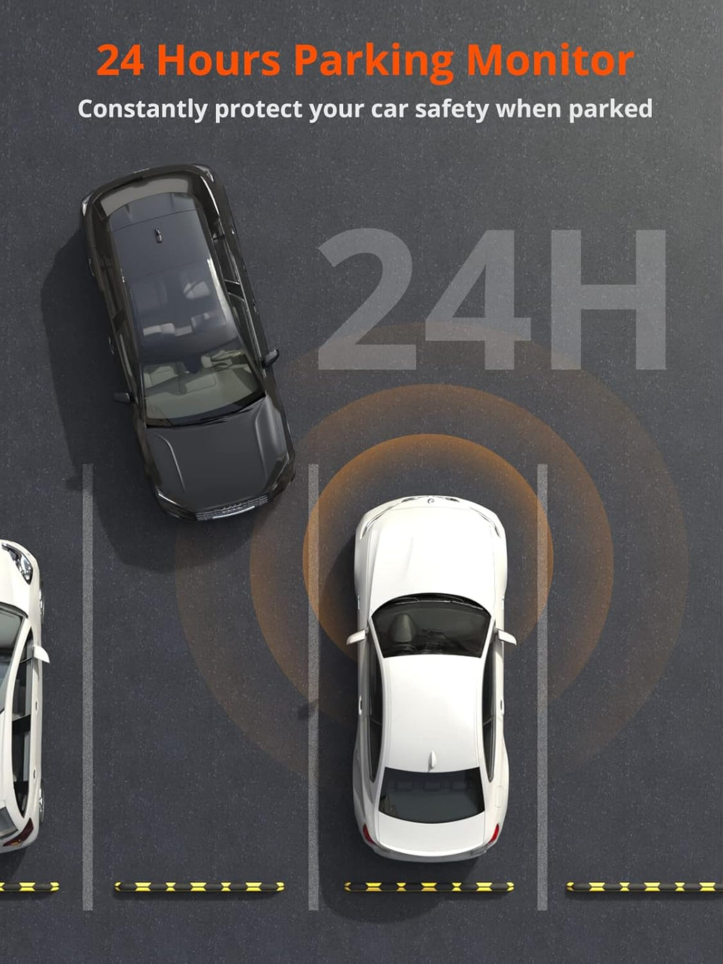 4K Front and Rear Dual Dash Cam with WiFi, Night Vision, Black Z848754