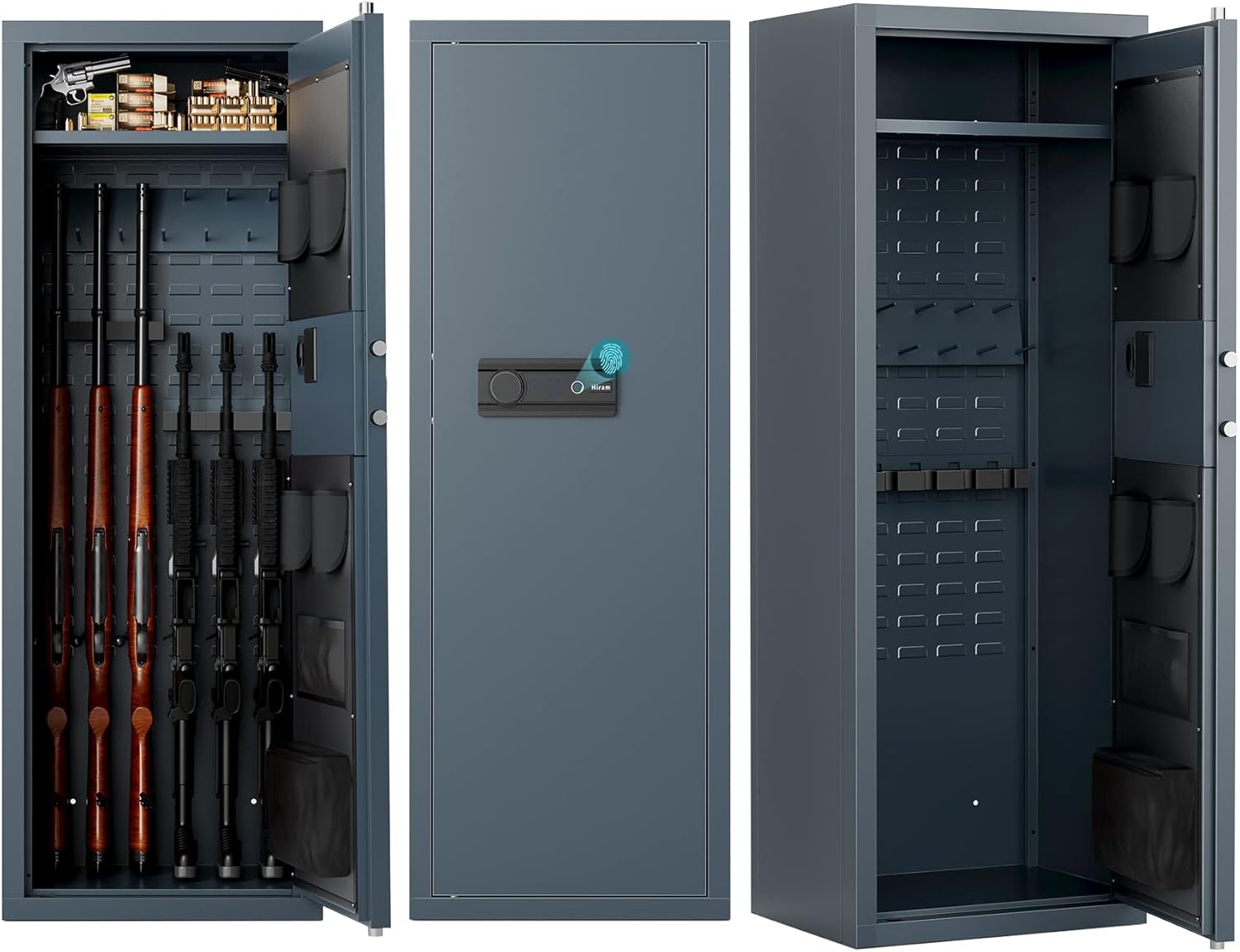 Large Gun Safe with Biometric Fingerprint Keypad Locks, 56*20*15 In W8284