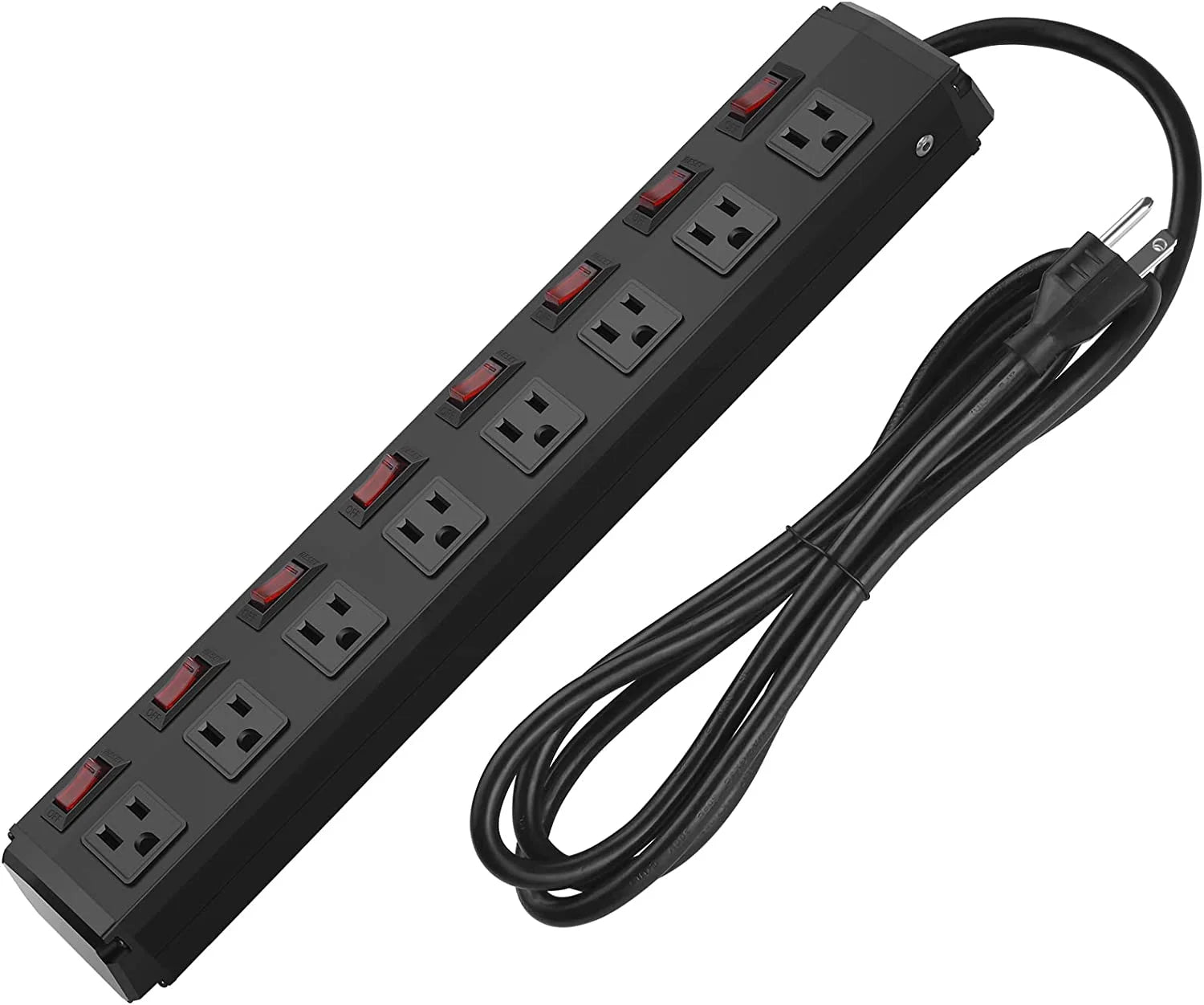 8 Outlet Metal Power Strip with Switches Y51988