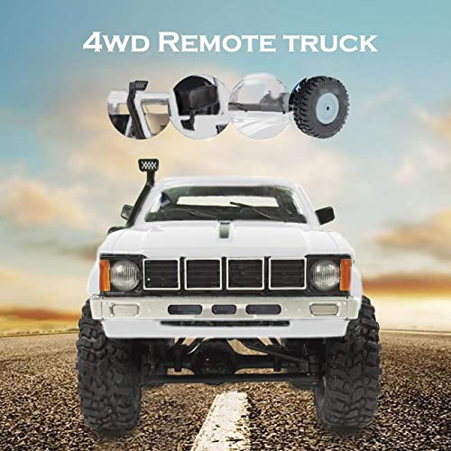 RC Crawler 4x4 Remote Control Rock Crawler Pickup Truck with Led Light, 2.4 Ghz 1/16 Scale All Terrain Car Brushed RTR V1286