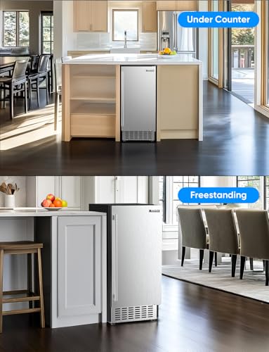 80Lbs/Day Commercial Under Counter Ice Maker Machine, Stainless Steel with 30LBS Ice Storage N630875