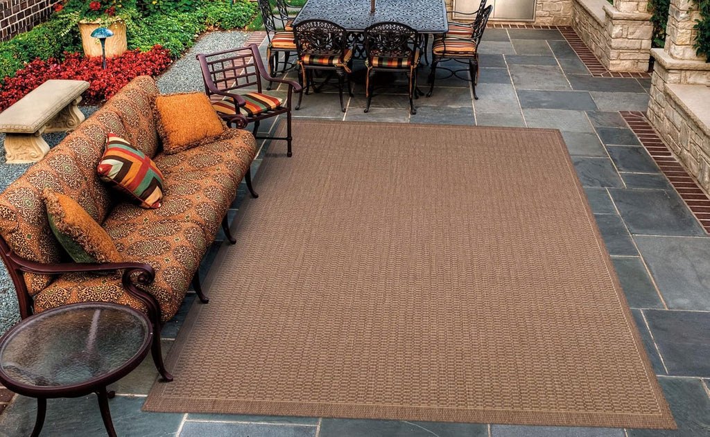 Cocoa Brown-Natural 7'6" Indoor/Outdoor Area Rug A57279