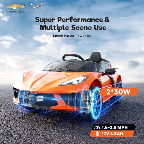 Chevrolet Corvette C8 12V Kids Electric Car Ride on Car with Remote Control U38626