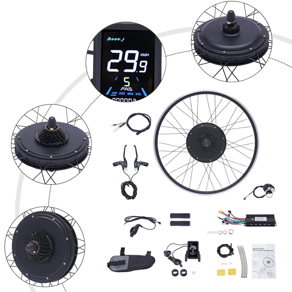 48V 1000W Rear Wheel Electric Bike Conversion Kit for 700C 28"/29'' X123526