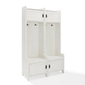 Distressed White Wood Hall Tree (Set of 2) A489