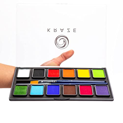 12 x 10 gm Water Activated Non Toxic Face Paint Palette S712488