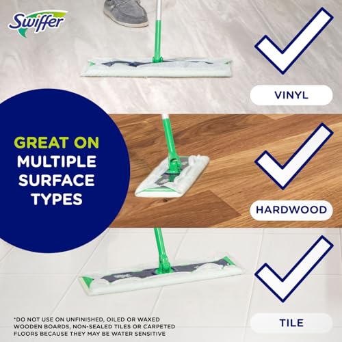 2-in-1 Dry + Wet Floor Mopping Kit with Sweeper, 8 Dry Cloths, 2 Wet Cloths T7484