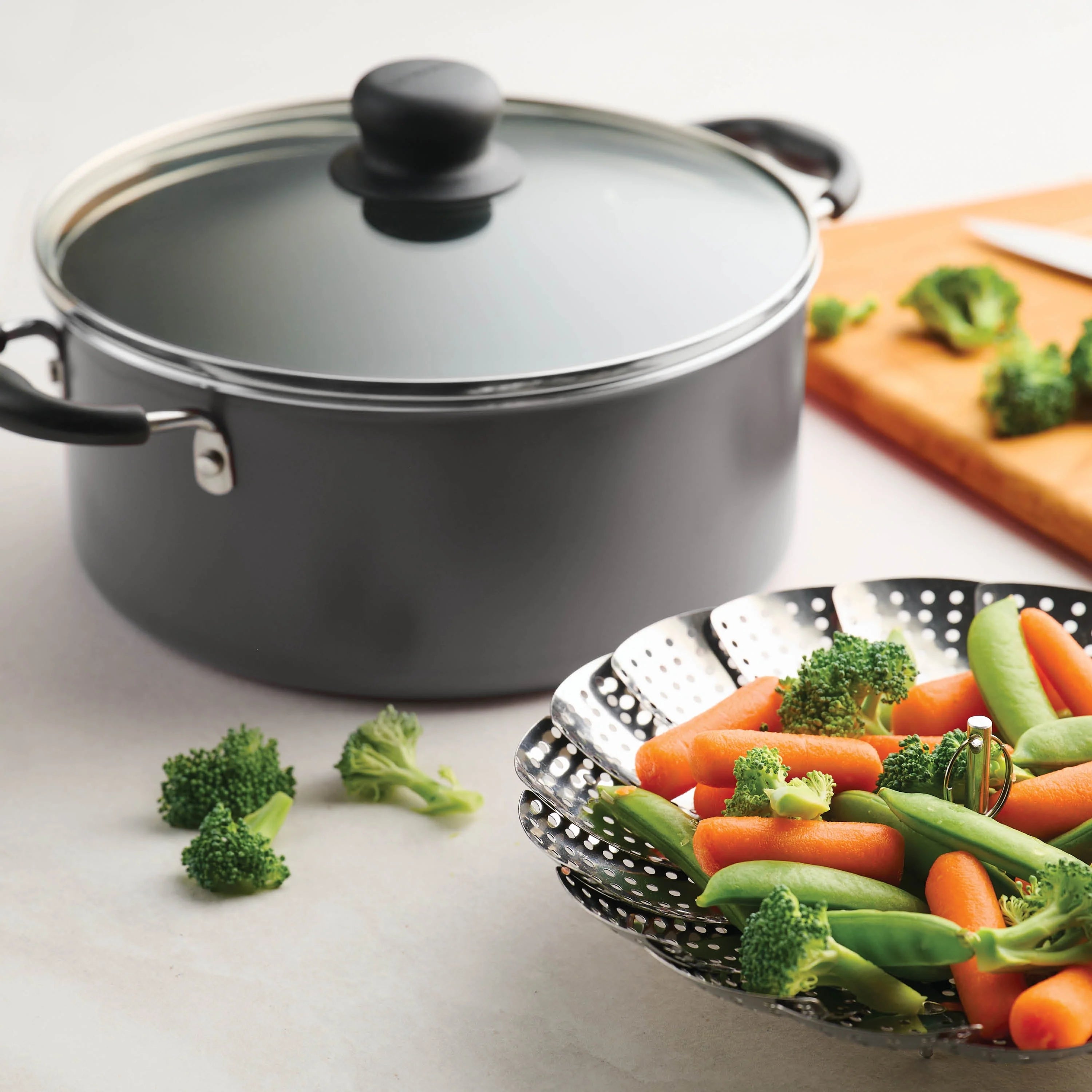 18 Piece Non-stick Cookware Set, Steel Gray Y614