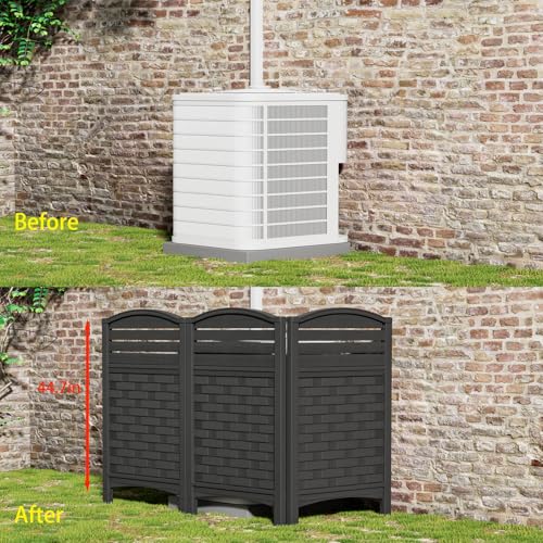 4 Panels Resin Privacy Screen with Metal Stake B828
