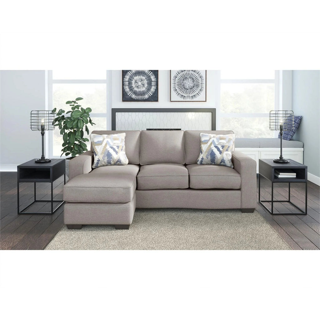 Stone Light Gray Fabric & Wood Sofa Chaise Z385
