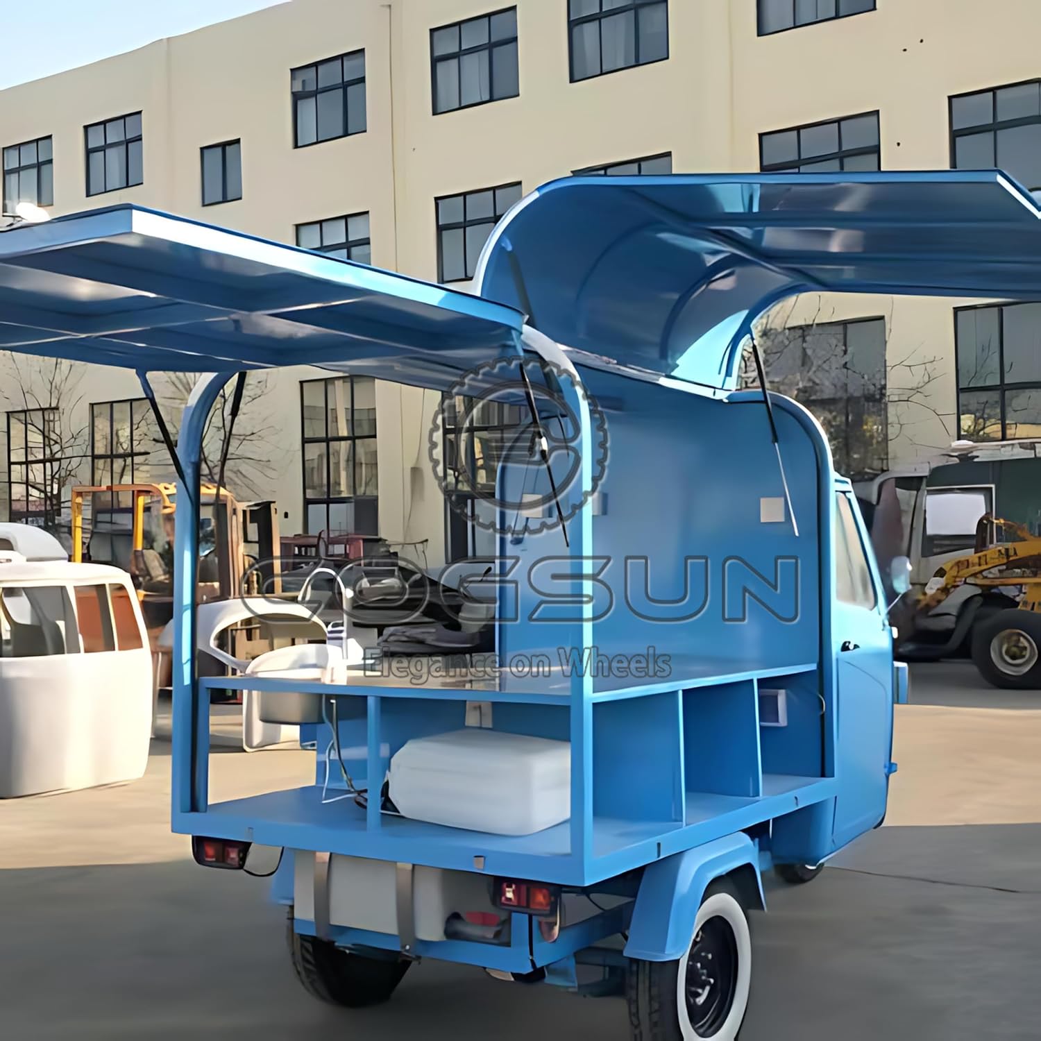 10.5FT Blue Food Trailer with 1 Compartment Sink O799