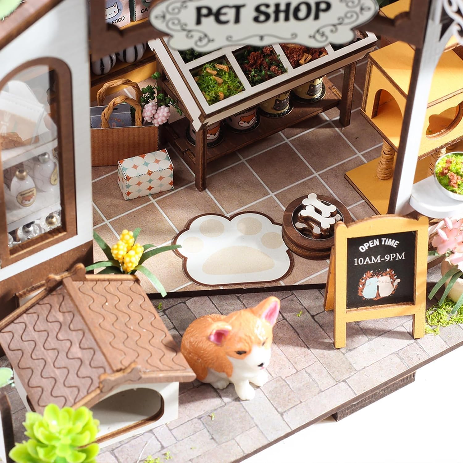 3D Wooden Miniature Dollhouse Kit with Furniture and Light U2559