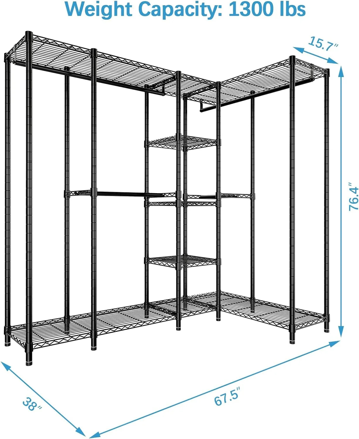 Black Freestanding Metal Clothes Rack E651