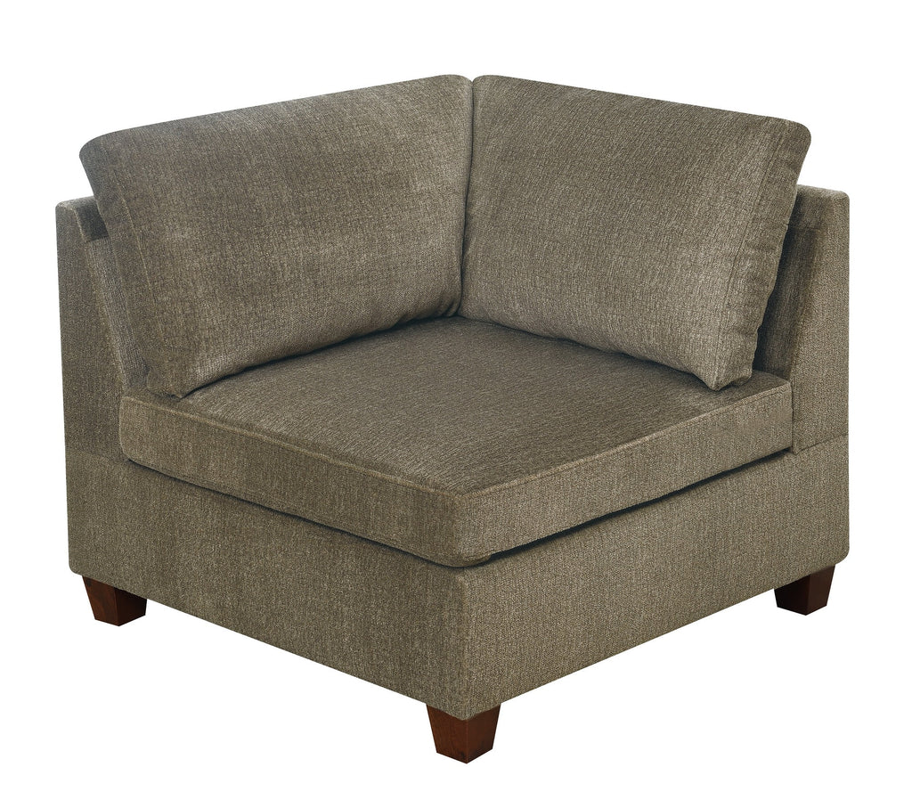 Tan Chenille Fabric Modular Sectional Sofa Set with Ottoman Y394739