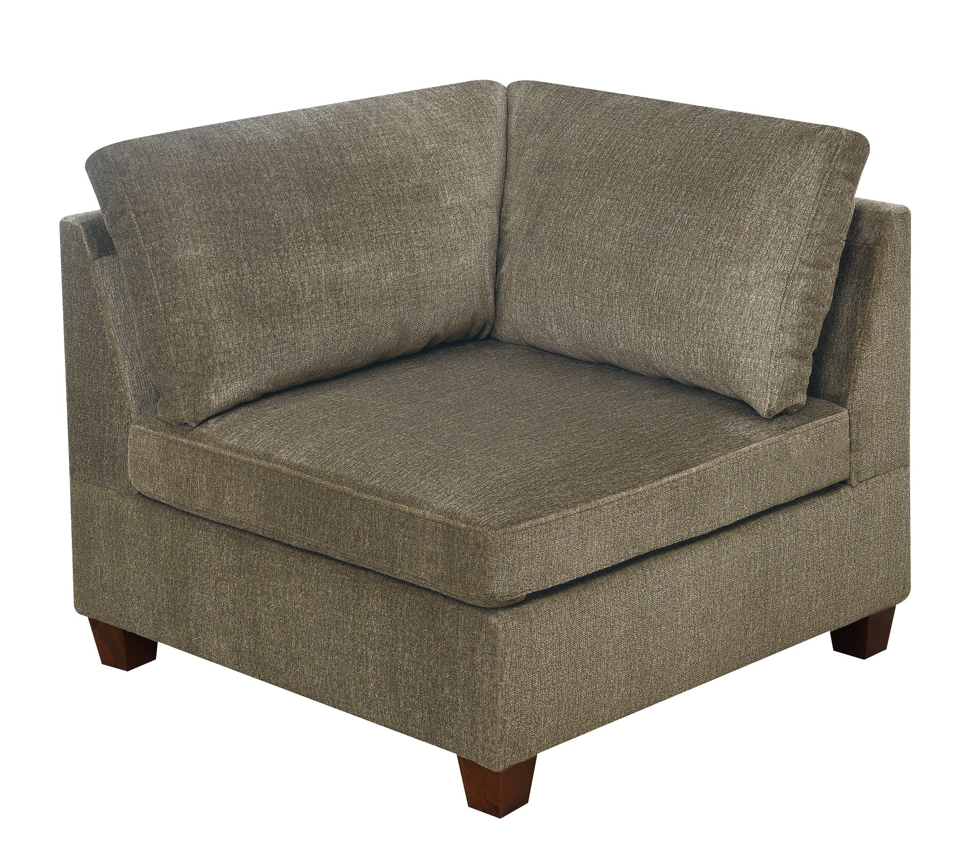 Tan Chenille Fabric Modular Sectional Sofa Set with Ottoman Y394739