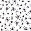120 Pieces Black Plastic Spiders 3 Sizes B397