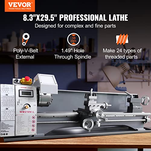 8.3'' x 29.5'' Benchtop Metal Lathe with Tool Box Q2687