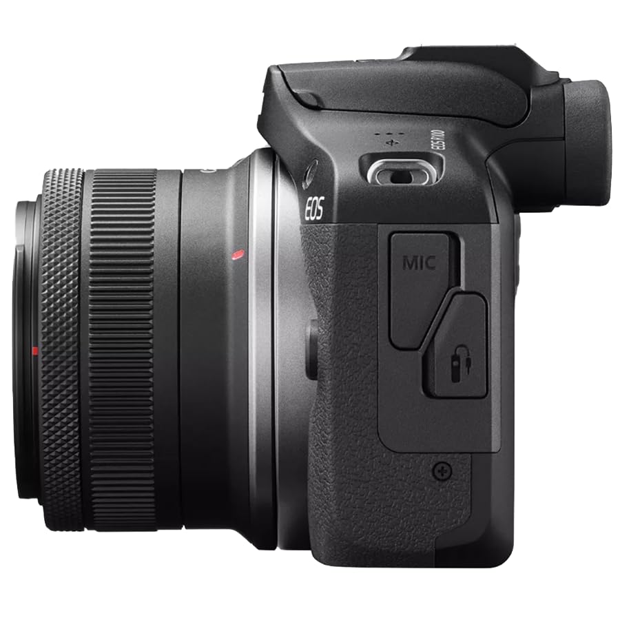 Mirrorless Camera Body with RF-S 18-45mm F4.5-6.3 IS STM Lens Bundle with Photography Bag + Microphone + Monopod + Software & Accessories Kit E93512