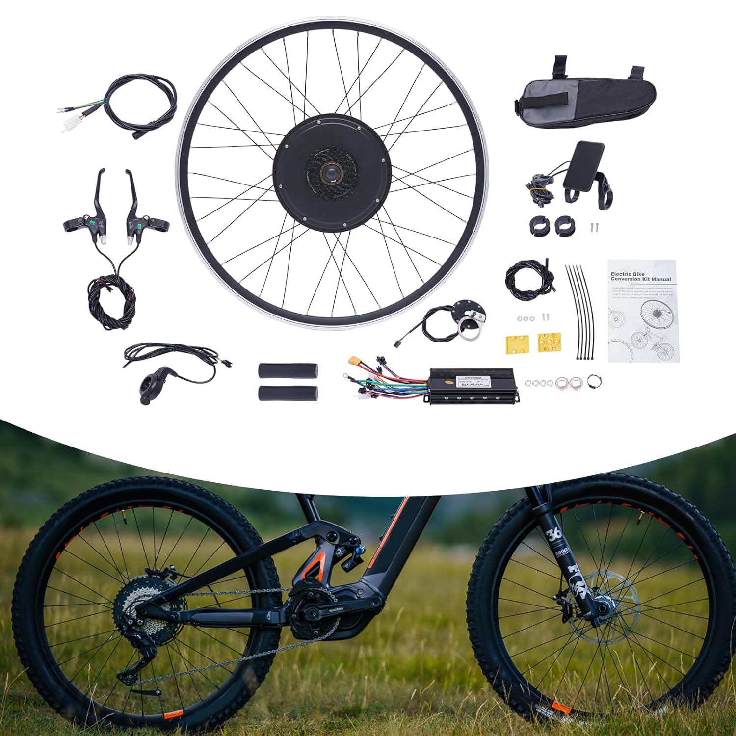 48V 1000W Rear Wheel Electric Bike Conversion Kit for 700C 28"/29'' X123526