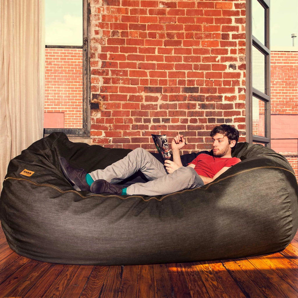 7 ft Dark Denim Bean Bag Sofa E848