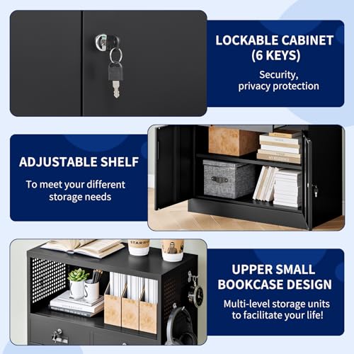 White 41.3" Steel Locking Cabinet with 2 Drawers I83180