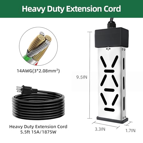 1800W Portable Immersion Water Heater with Adjustable Thermostat H66407
