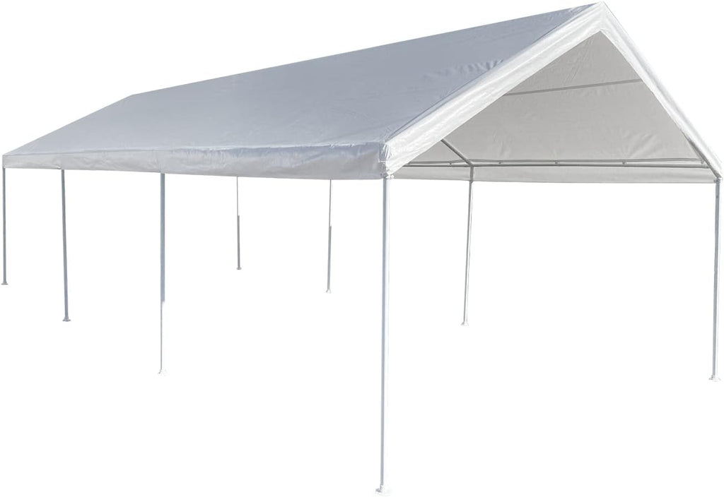 White 12x26 Carport Shelter A3225