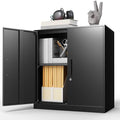 Black & Grey Steel Wall Mounted Storage Cabinet with Lock D7467